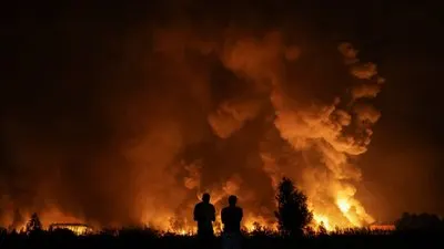 На Київщині через пожежі після атаки погіршилась якість повітря
