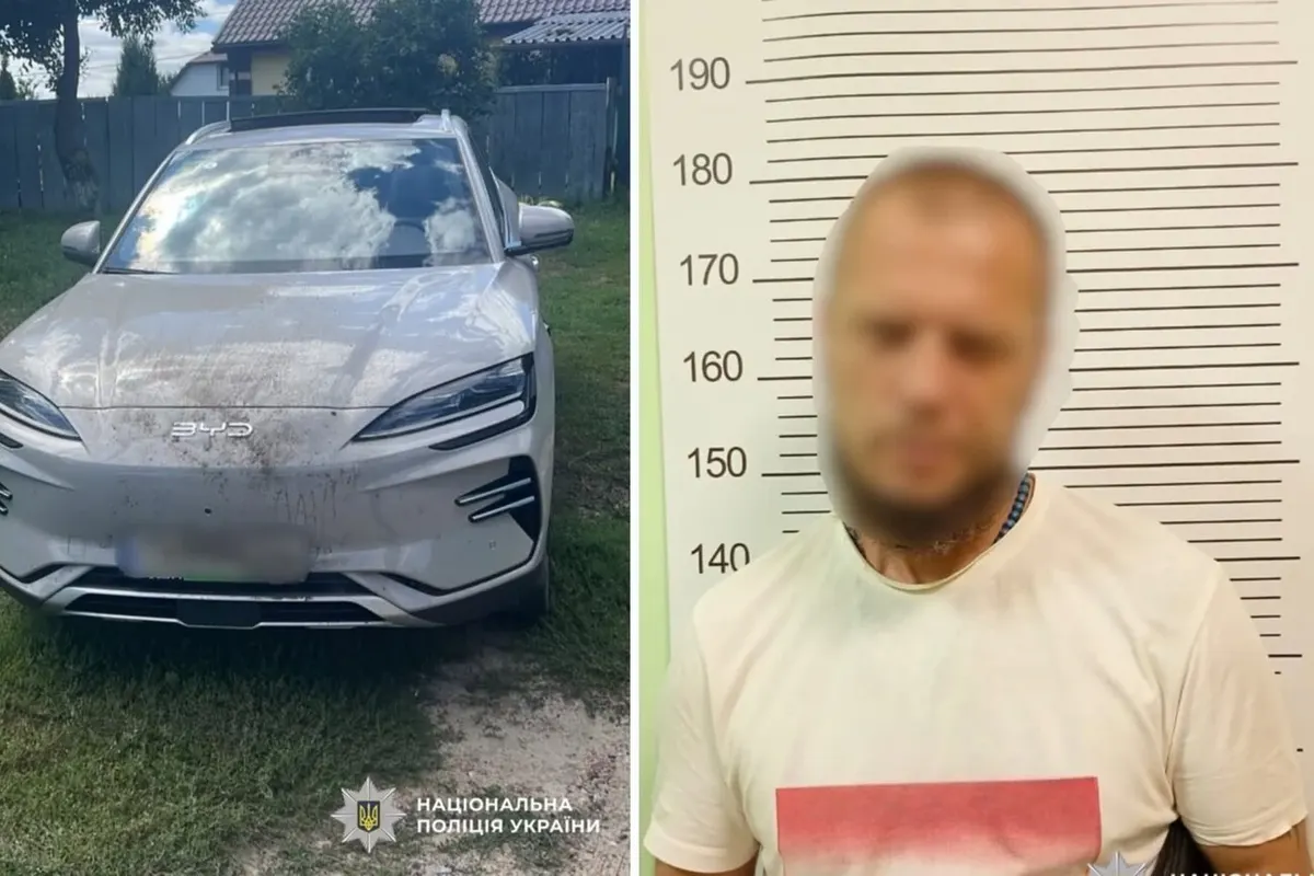 У Василькові чоловік викрав електромобіль, знайшовши ключ у салоні