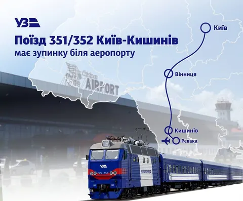 Потяг Київ — Кишинів отримає зупинку біля аеропорту Кишинева