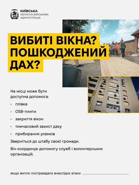 Житло пошкодило під час обстрілу: покроковий алгоритм дій для мешканців Київщини